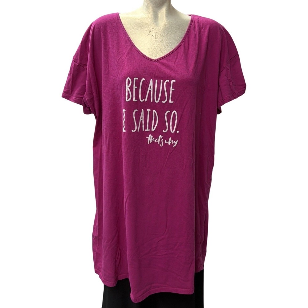 Secret Treasures Sleepwear Graphic Nightshirt Magenta Pink 2X-3X TZ29110GA